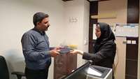قدردانی از ابوالفضل قندالی کارمند نمونه بیمارستان معتمدی